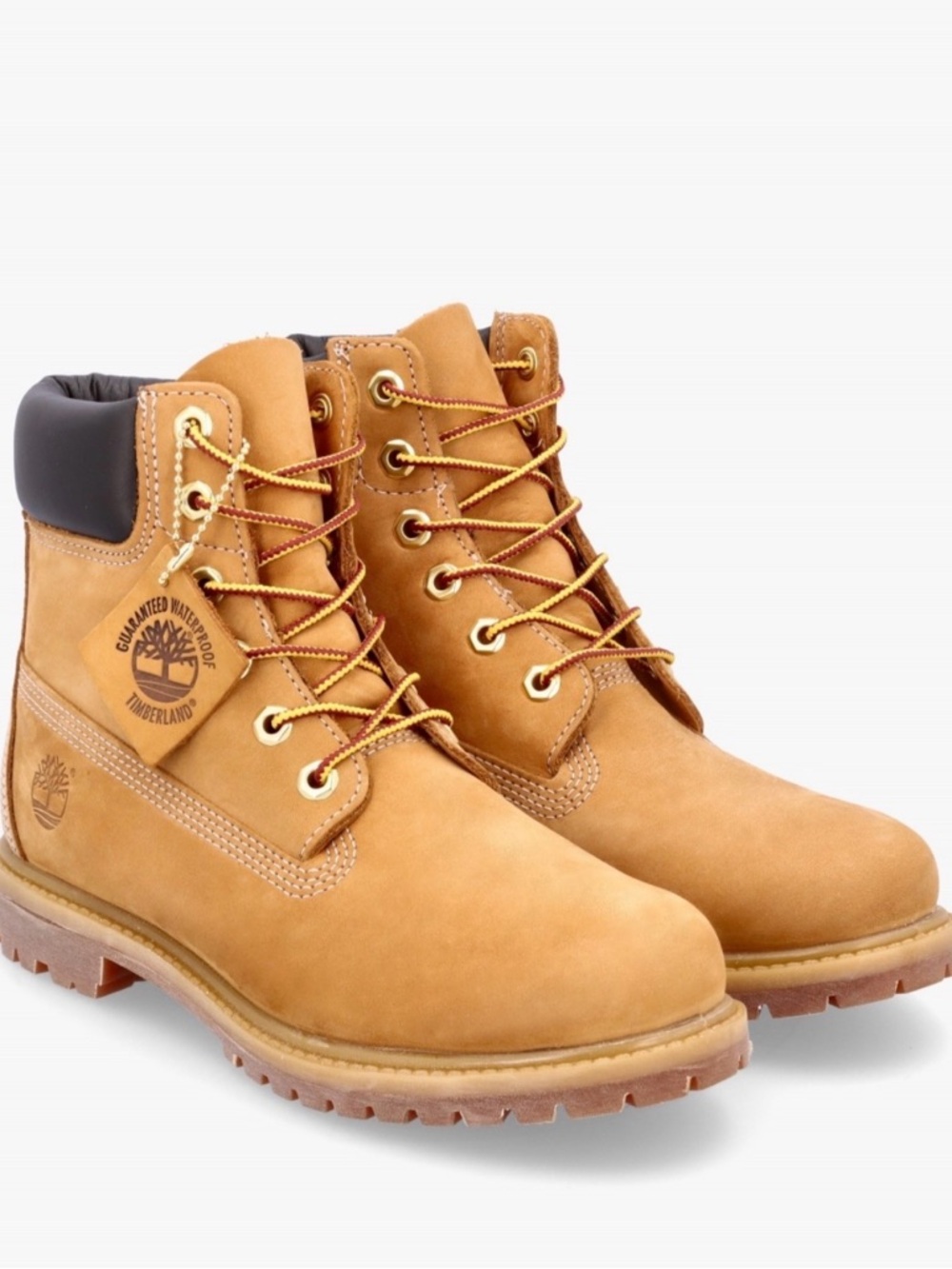 Timberland Wheat Tan Work Boots with Two-Tone Laces